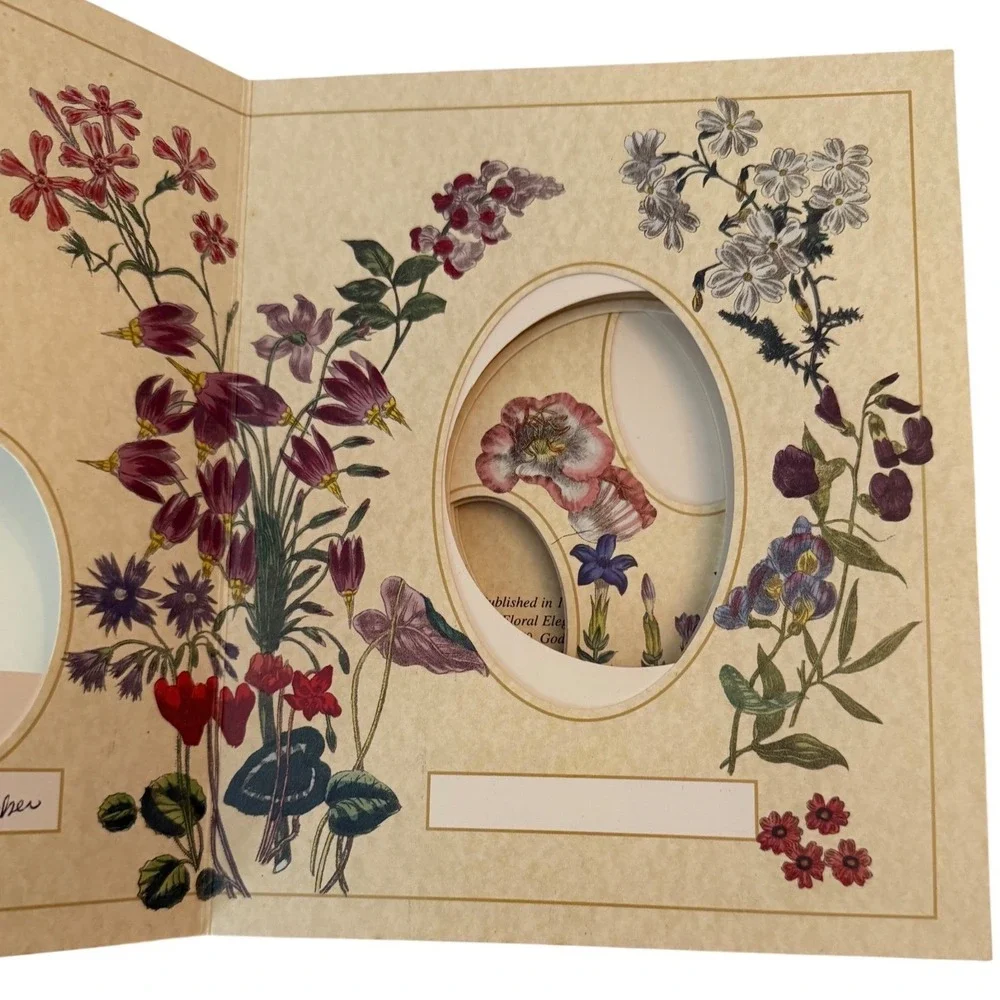 Floral Elegance Photograph Album w/ Ribbon Tie - Botanical Vintage Photo Album
